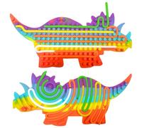 Felicify Sensory Activity Board, Tablero Sensorial de Silicona, Tabla de Actividad Sensorial con 12 Cuerdas, Doble Cara Fidget Toys, Juguete Sensorial para TDAH y Autismo (R-Triceratops)