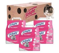 Felight Arena para Gatos no aglutinante (Paquete de 30 litros) + Caja de Juego de cartón, tecnología antibacteriana Silverfresh, Evita olores hasta 10 días, Fabricado en el Reino Unido