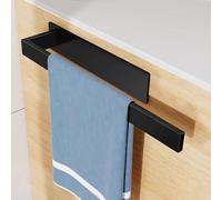 Feligio Toalleros de Baño sin Taladro 37CM - Colgador Toalla Baño Adhesivo de Acero Inoxidable - Toallero Negro Matt Impermeable, Ideal para Cocina, Aseo o Baño de Invitados