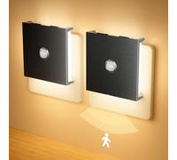 Feliigo Luz Nocturna con Sensor de Movimiento, 2 Piezas Luz Nocturna Infantil Enchufe Regulable con 3 Modos, Brillo Ajustables, Luz Nocturna para Habitación de Niños, Baño, Pasillo, Cocina, Escaleras