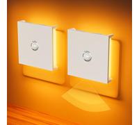 Feliigo Luz Nocturna con Sensor de Movimiento, 2 Piezas Luz Nocturna Infantil Enchufe Regulable con 3 Modos, Brillo Ajustables para Habitación de Niños, Baño, Pasillo, Cocina, Escaleras