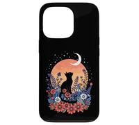 Feline Bloom Tail Moonlight Garden Kitten Paw Carcasa para iPhone 13 Pro