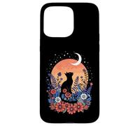 Feline Bloom Tail Moonlight Garden Kitten Paw Carcasa para iPhone 15 Pro MAX