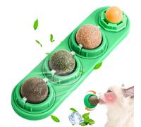 Feline Euphoria - Rotatable Sphere, Integrated Adhesive Mounting Hardware, Friction Cleaning Category, Green 4pc For Indoor Wall Floor Furniture Window Glass Wood Tile Metal