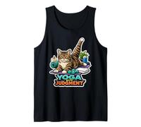 Feline Fitness Filósofo Yoga con Juicio Camiseta sin Mangas