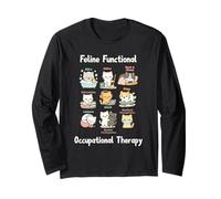 Feline Functional Occupational Therapy Funny Cat Lovers Manga Larga