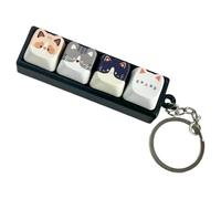 Feline Miniature Keypad Gadget, Pocket Pussycat Pendant Charm, 3.15x0.79x1.1 Inches Clicking Pad for Focus, Resin Novelty Clacker Shroud, Desk Table Classroom Vehicle Lounge, and Pack