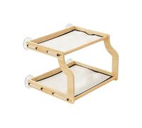 Feline Perch - Cuna de doble capa con plataforma de descanso de acrílico transparente de fuerte adherencia - Agarre estable, comodidad y reducción de la fatiga | tomar el sol en la ventana, entrena