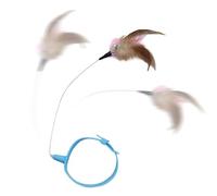 Feline Play Accessory - Adjustable Collar for Pets | Interactive Wand Attachment with Lightweight Build & Comfortable Wear for Indoor Games Garden Fun Family Activities and Kitten Training