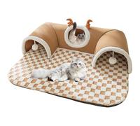 Feline Play Passage House - Pequeña esponja para dormir, hábitat portátil de exploración para cachorros, condominios, jardines, terrazas, solarios, perreras, guarderías, cabañas de vacaciones