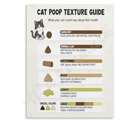 Feline Stool ID Guide Poster Cat Digestive Wellness Chart(Unframed,16x24inch(40x60cm))