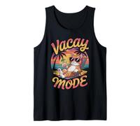 Feline Vacay Modo Cat Selfie Trip Vacation Cruise Vacay Camiseta sin Mangas