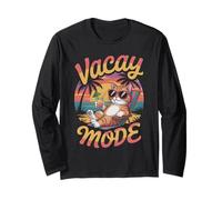Feline Vacay Modo Cat Selfie Trip Vacation Cruise Vacay Manga Larga