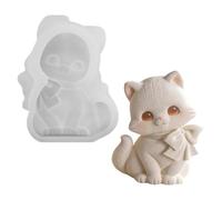 Feline Wax Mold, Cute Cat Craft Mold, Medium Silicone Fine Detail, Reutilizable Silicone Wax Molds, 3D Kitty Art with Realistic Design Style, Chocolate Mould for Baking Home Use Safe