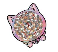 Feline Wooden Puzzle - Animal Jigsaw Toy, 23.8x21.8x1cm Fun 135-Piece Game for Enthusiasts, Crafted Wooden Puzzle with Engaging Artwork, Home Décor, Wood Brain Challenge for Children and Companions