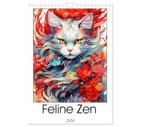 Feline Zen (Wall Calendar 2026 DIN A4 portrait), CALVENDO 12 Month Wall Calendar: Immerse yourself in the serene beauty of Feline Zen a captivating ... with delicate flowers and feline companions.