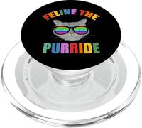 Felino El Purride LGBT Rainbow Kitty Felino Vintage Gay PopSockets PopGrip para MagSafe