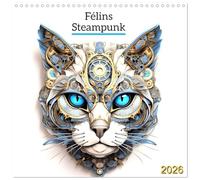 Félins Steampunk (Calendrier mural carré 2026 30 x 60 cm (ouvert)) Calendrier double avec une page pour vos prises de notes: Plongez dans un monde où ... rouages et de ronronnements. (CALVENDO Art)