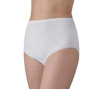 Felis Pack de 6 Culottes Clásicos Mujer Cintura Alta Algodón Acanalado con Encaje, Calzoncillos Blancos de Mujer, Transpirables y cómodos, Personas Mayores, Corte Alto, Tallas Grandes