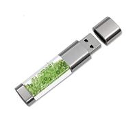 FeliSun Cristal Memoria Flash USB 3.0 Flash Drive Pendrive Impermeable-Velocità di lettura Fino a 80M / s (64GB, Verde)