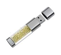 FeliSun Cristal Memoria Flash USB 3.0 Flash Drive Pendrive Impermeable-Velocità di lettura Fino a 80M / s (64GB, Amarillo)