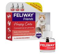 FELIWAY Friends Pack Ahorro 3 Recambios de Feromonas Calmantes para Gatos | Ayuda a Reducir los Conflictos entre Gatos, Eficacia Demostrada, Sin olores, Recomendado por Veterinarios, 3x30 días