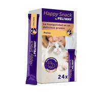 Happy Snack by FELIWAY - Pack Ahorro de deliciosos y cremosos premios calmantes para Gatos (24 Sobres). Ayuda a los Gatos a sentirse más tranquilos y a Mejorar vuestro vínculo.