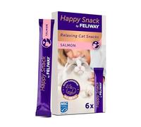 FELIWAY Happy Snack Sabor salmón - Deliciosos y cremosos premios calmantes para Gatos (6 Sobres). Ayuda a los Gatos a sentirse más tranquilos y a Mejorar vuestro vínculo.