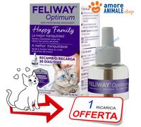 FELIWAY Optimum 1x30 días Recarga calmante para difusor de feromonas 48 ml - Ayuda a Resolver Todos los Signos comunes de estrés en Gatos y Gatitos.Recomendado por Veterinarios, clínicamente Probado