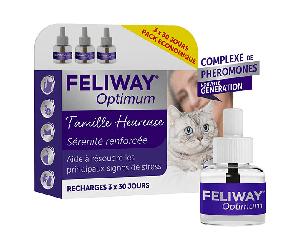 FELIWAY Optimum Eco Pack 3 recambios Antiestrés gato nueva fórmula 3x30 días