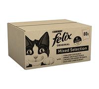 Felix - Alimento húmedo para gatos adultos, 80 Bolsas