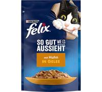 FELIX Comida para Gatos húmeda en gelatina, con Pollo, 26 Unidades (26 x 85 g)