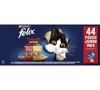 Felix Comida para Gatos húmeda en gelatina, Variedad de sabores del país, 44 Unidades (44 x 85 g)