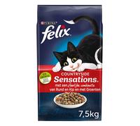 Felix Countryside Sensations Comida para Gatos, Gruesos para Gatos con Carne, Pollo & Verduras - Bolsa 7,5kg