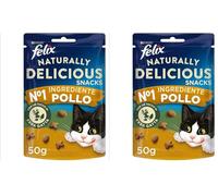 Felix Delicious Snack gato pollo 50 g (Paquete de 2)