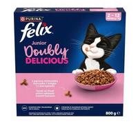 Felix Doubly Delicious Junior Karma con mezcla de pollo y pavo y verduras 2-12 meses 800 g
