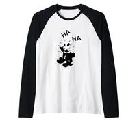 Felix el Gato Haha Riendo - Vintage 1920s Retro Cartoon Camiseta Manga Raglan