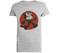 Félix El Gato Sigue Caminando Camiseta Gris Femenina Camiseta De Manga Corta para Mujer Unisex Black tee Baggy Oversized T-Shirt