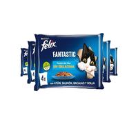 Purina Felix Fantastic Comida Húmeda para Gato Adulto Pack Surtido Pescados, 12 paquetes de 4 sobres de 85g - 48 sobres