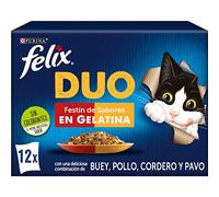 Felix Fantastic Duo Carnes comida húmeda gato 72x85 g