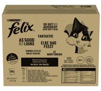 Felix Fantastic Pack Mix de Pescados y Carnes en Gelatina para Gatos 120 x 85 gr
