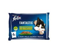 Felix - Fantastic Selección de Verduras en Gelatina para Gatos - 4 x 85 gr