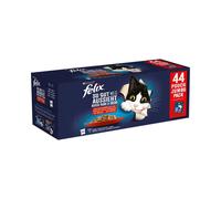 FELIX Fantastic Selección de Carnes en Gelatina (44x85 gr) - Alimento Húmedo Completo para Gatos Adultos (Ternera, Pollo, Pato y Cordero)