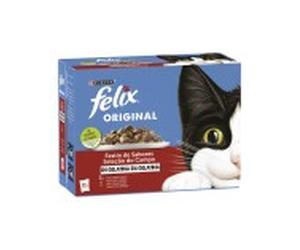 Felix húmedo gato original festín carnes gelatina 12x85 gr