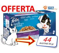 Felix Las Galletas Multipack 44 Bolsitas De 85 Gr Húmedo Para Gato Gatos