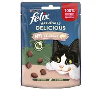 Felix Naturally Delicious - Snacks para gatos - Salmón y espinacas - Cantidad: 50 g