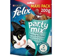 FELIX Party Mix | Adulto | Dulces para Gatos | Sabor Océano Salmón, Colion y Trucha | Lote de 5 x 200 g
