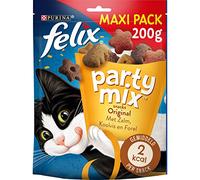 Felix Party Mix Original: Pollo, hígado, Pavo - 200 g - golosinas para Gatos - Juego de 5