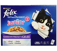 Felix Pienso húmedo para Gatos So gut wie es aussieht, Pack de 6 Unidades (6 x 12 x 100 g), Bolsa con porciones