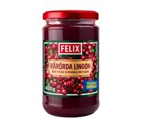 Felix | Rarorda Lingon | Mermelada de arándanos rojos | Tyttebær - Puolukka | Un imprescindible con albóndigas suecas | 1 tarro de 410 g
